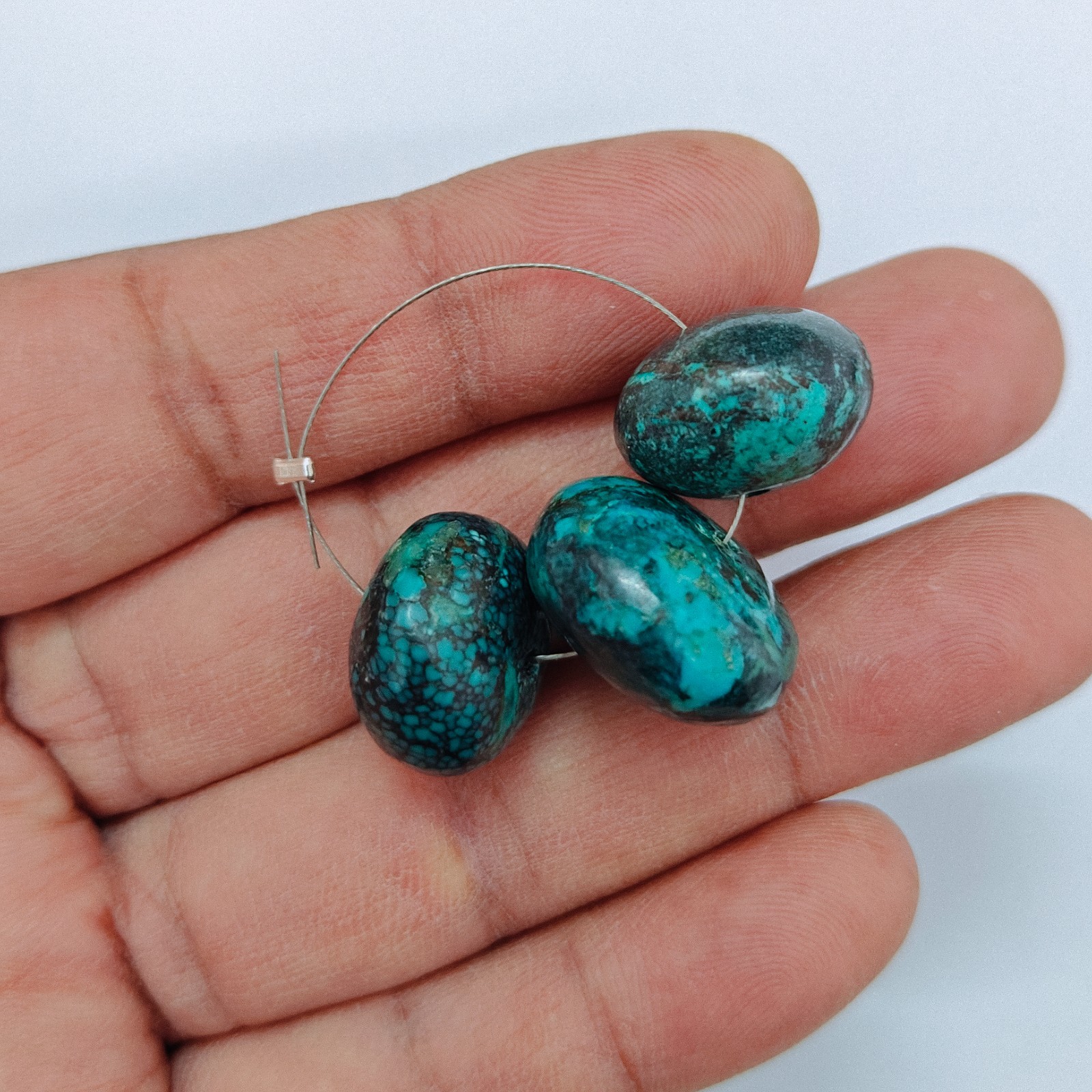 Hubie Turquoise Rondell Beads loose Gemstone For Jewellery Making Supply 83 Cts.