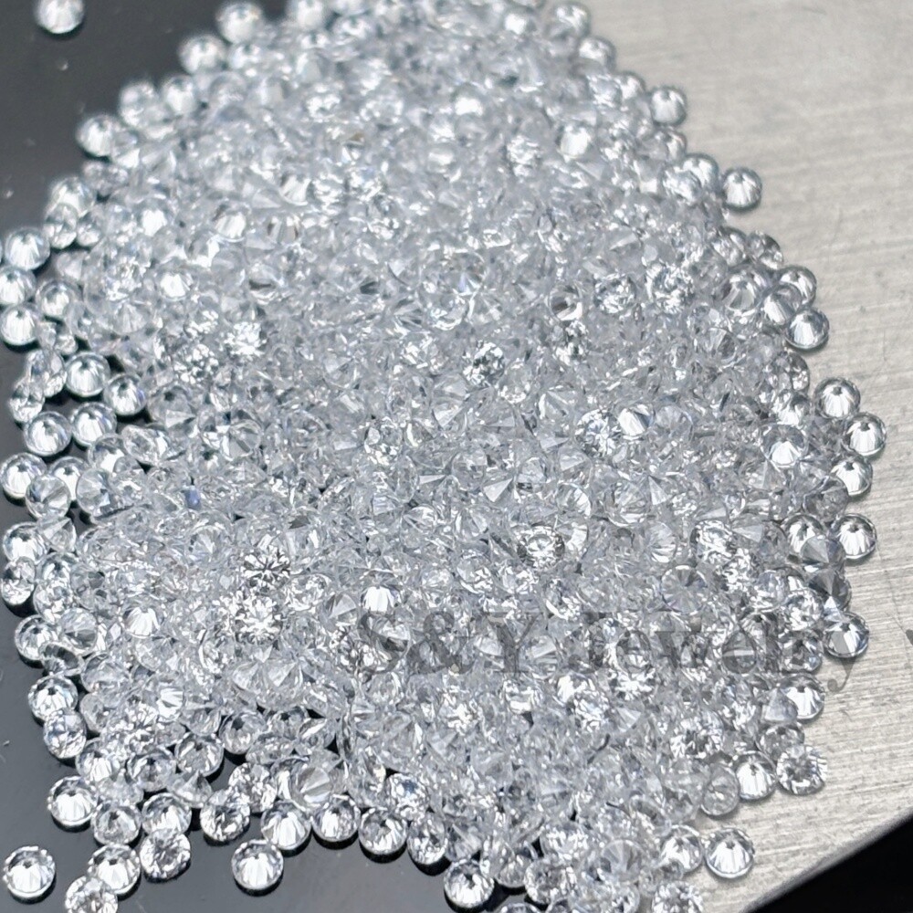 0.8MM-3.0MM 1000PCS Round White Loose Cubic Zirconia for Rings Jewelry Making