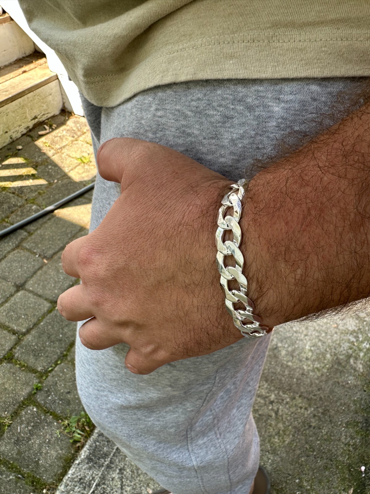 Flat Curb Cuban Link Chain Bracelet Real 925 Sterling Silver Sleek Box Clasp