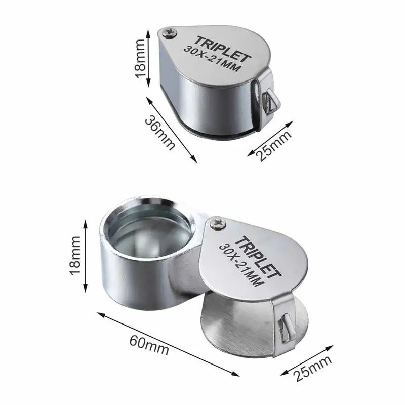 NEW 30X Jewelers Loupe Magnifier Jewelry Coin Loop Magnifying Glass Eye Pocket.