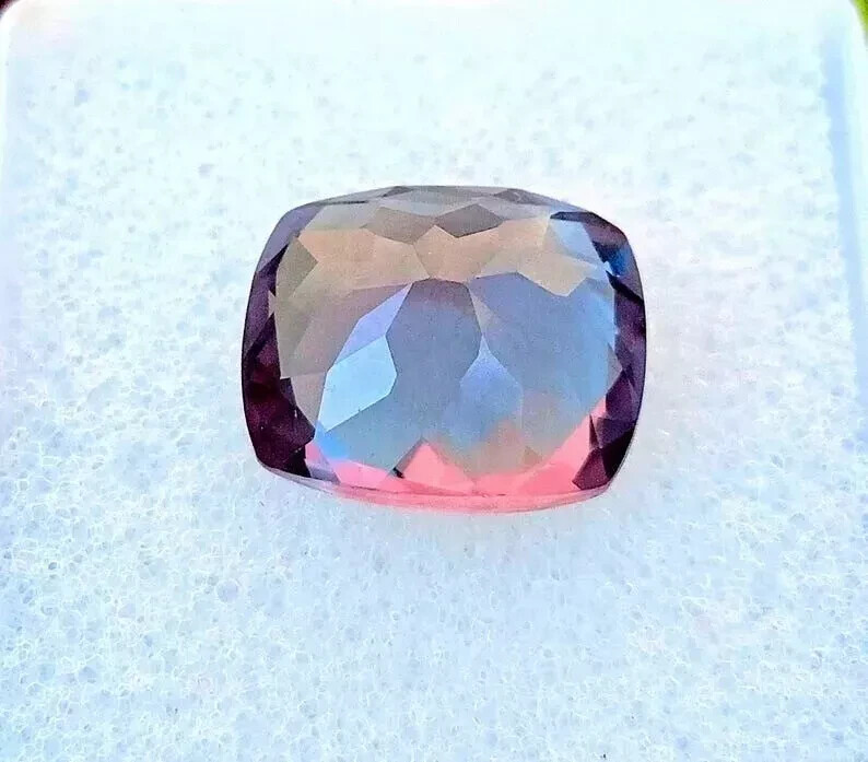 NATURAL Loose Montana Bi-Color Change Sapphire Cushion Cut GEMSTONE 10.00 Ct