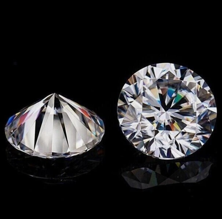 Pair IF Clarity Loose CVD Diamond Round Lab Grown 1 x 1 mm Certified D Color