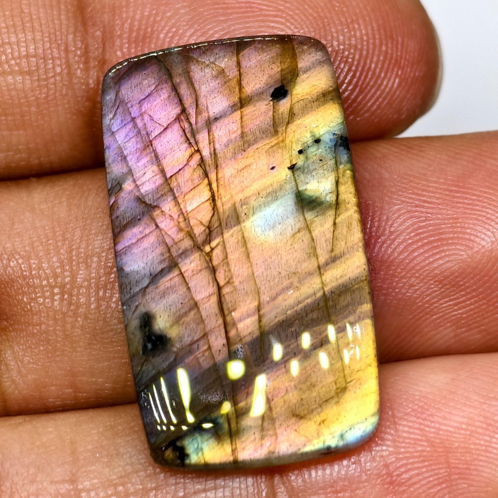 24 Cts Natural Labradorite Cabochon Gemstone For Jewelry 29.8×17.1×4.5 MM