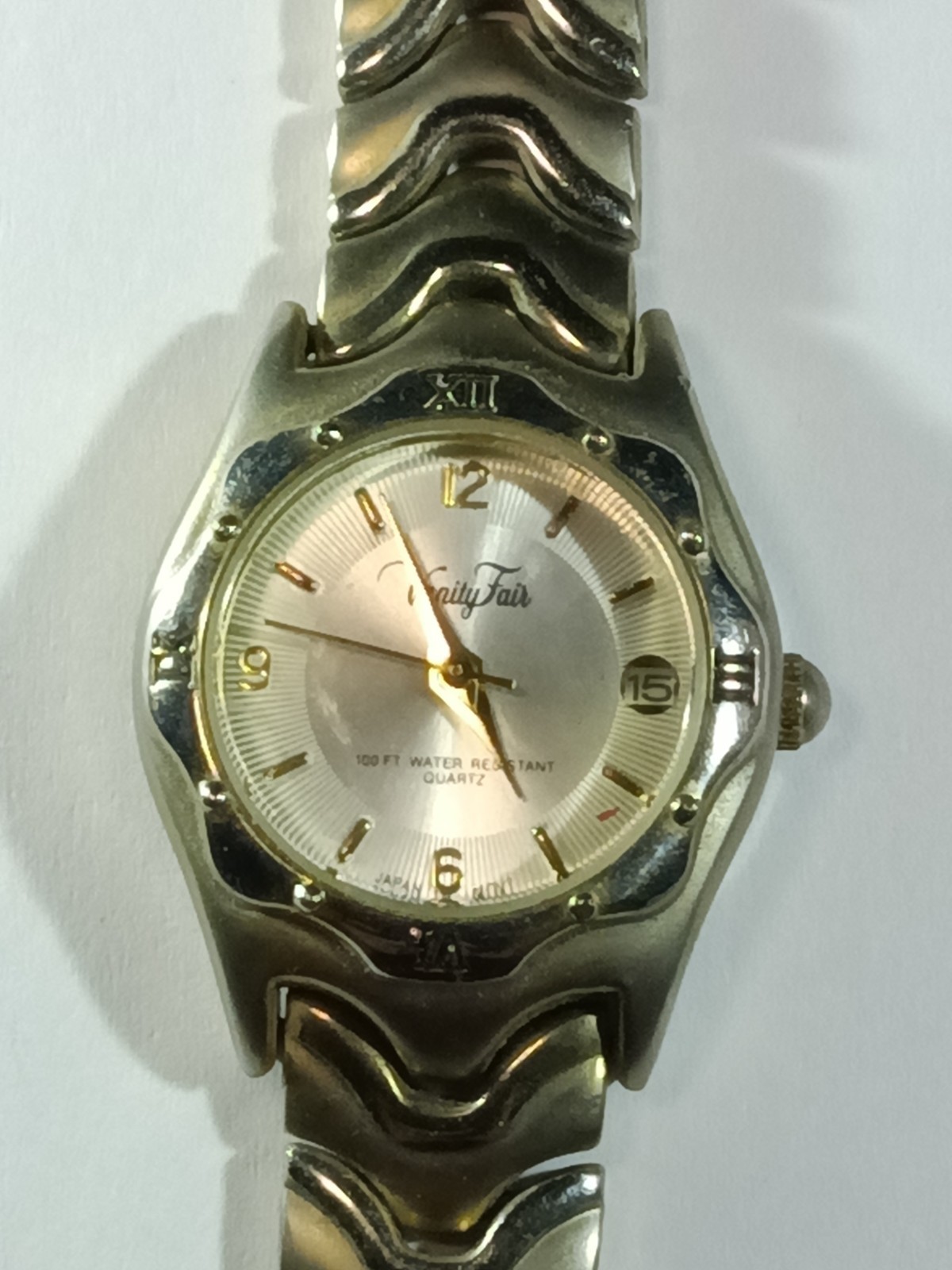 Vanity Fair Ladies Two Tone Watch by Advance Quartz Wristwatch Ref# VFW97324W