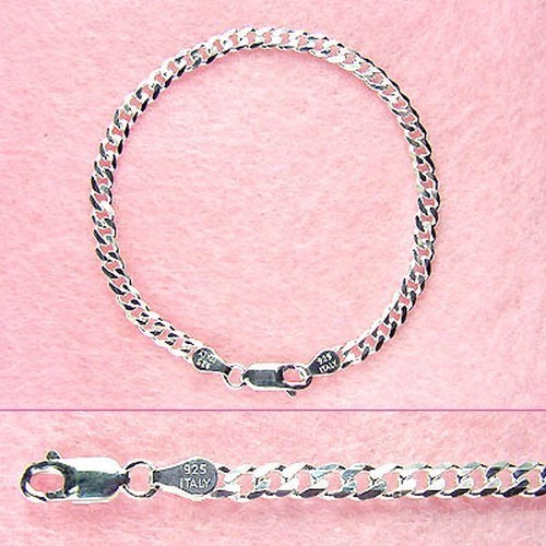 Sterling Silver – 7 Inch 4mm Curb Bracelet (BR124L07)