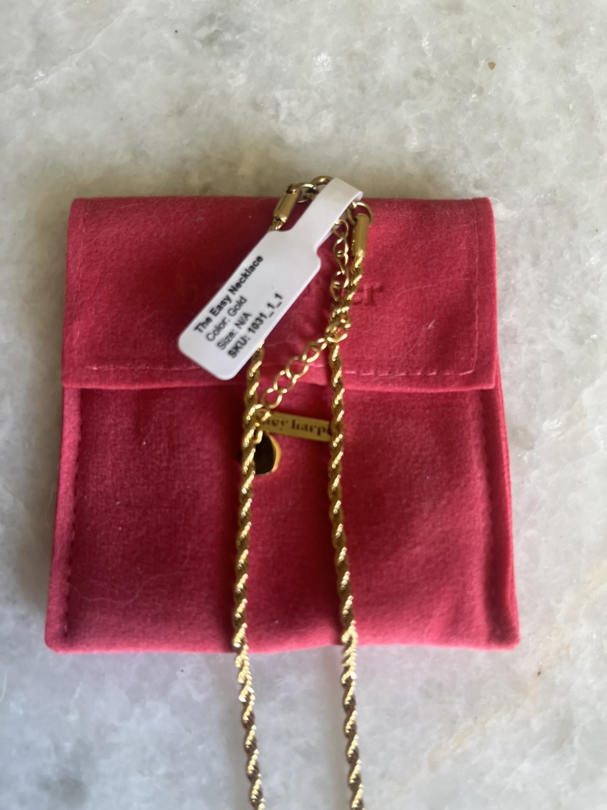 Hey Harper Easy Necklace 14k Gold PVD Rope Chain NWT