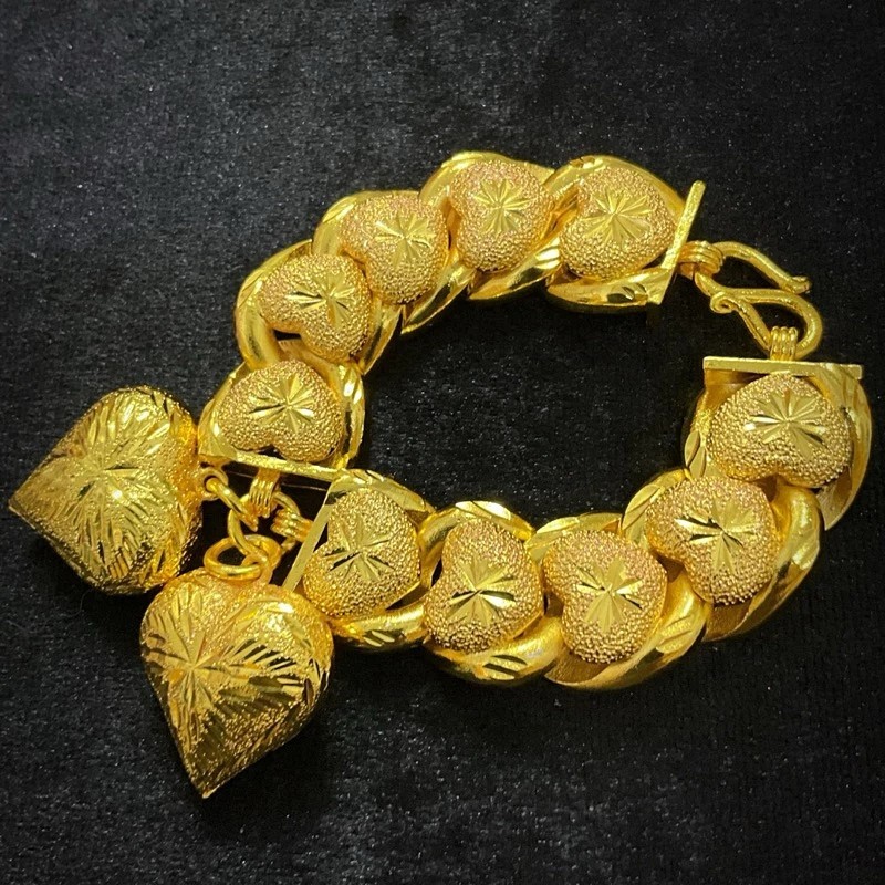 L17 24k Gold Plated Jewelry Pendant Necklace 10 baht 16″ / Bracelet 10 baht 6.5″