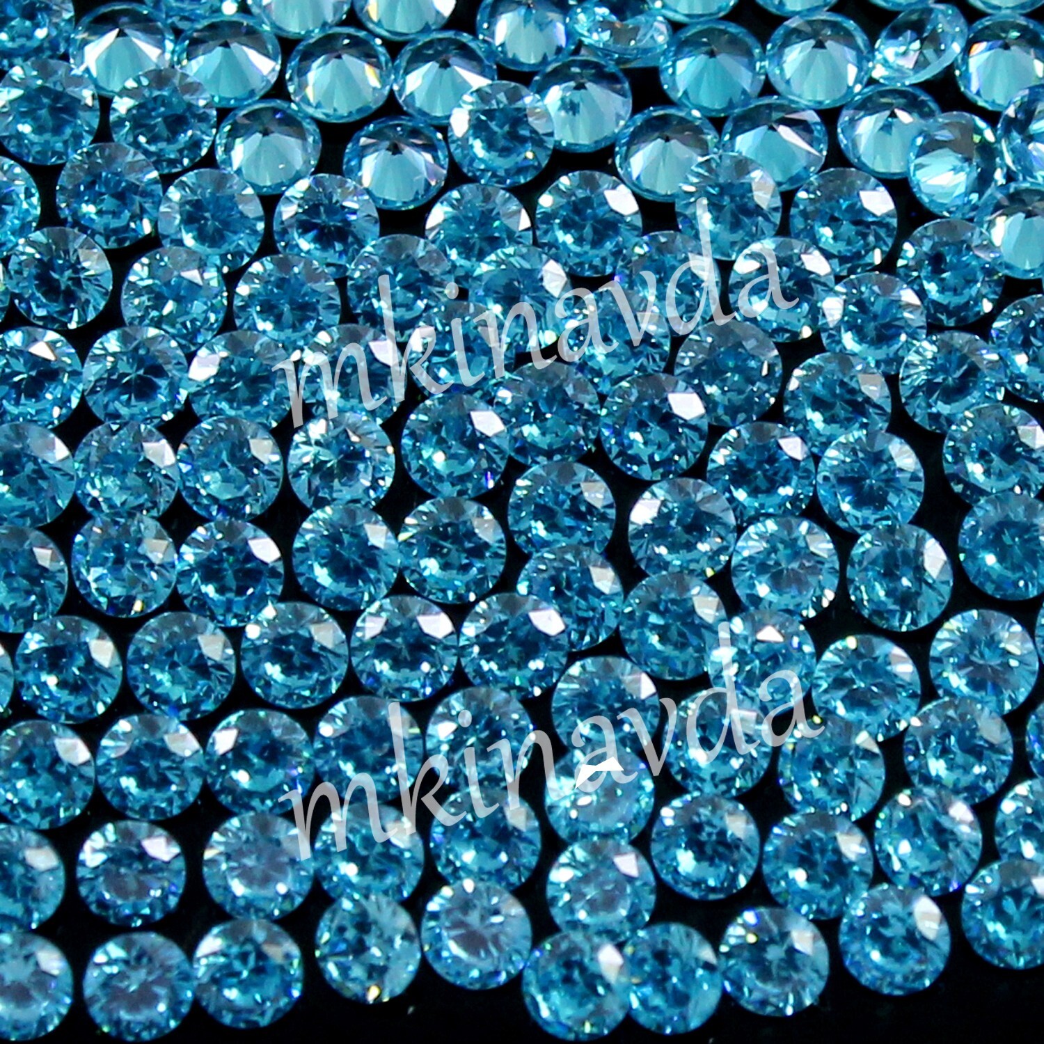 Natural Certified Brazil Blue Aquamarine 0.80 MM Round Cut Gemstone 1000 Pcs Lot