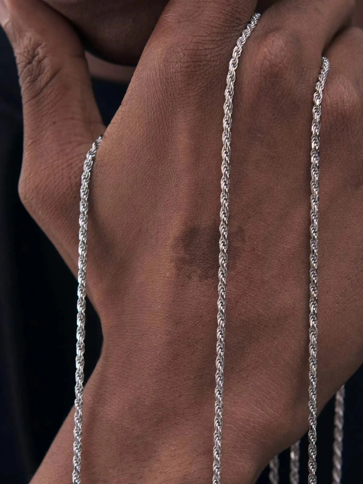 Men Stainless Steel Silver Color Twist Chain Necklace Hip Hop Basic Chain Neckla