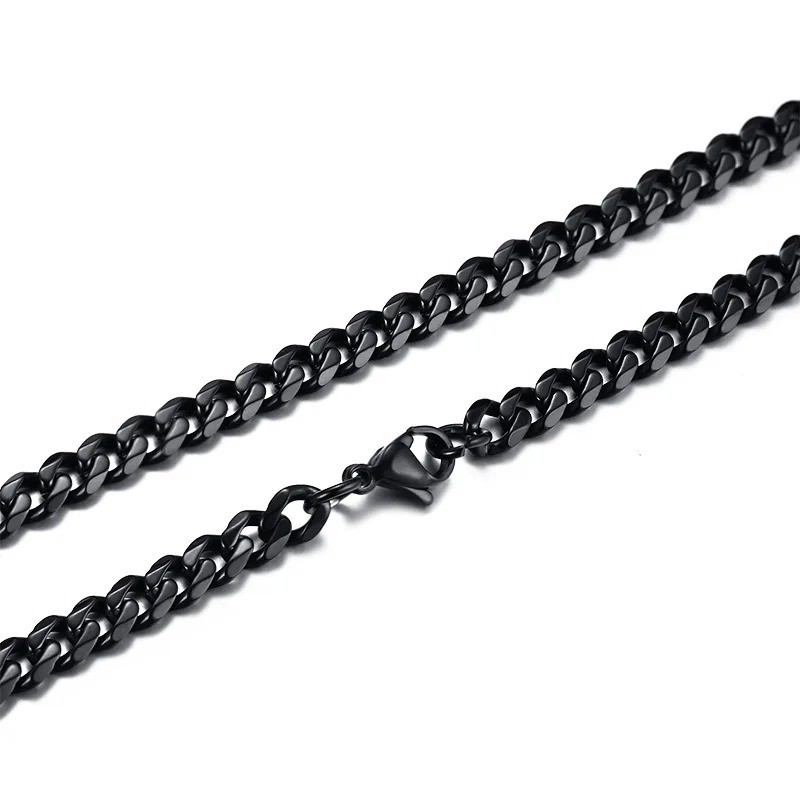 3/5/7mm Stainless Steel Cuban Link Chain Stainless Steel Necklace, Punk Hip-hop