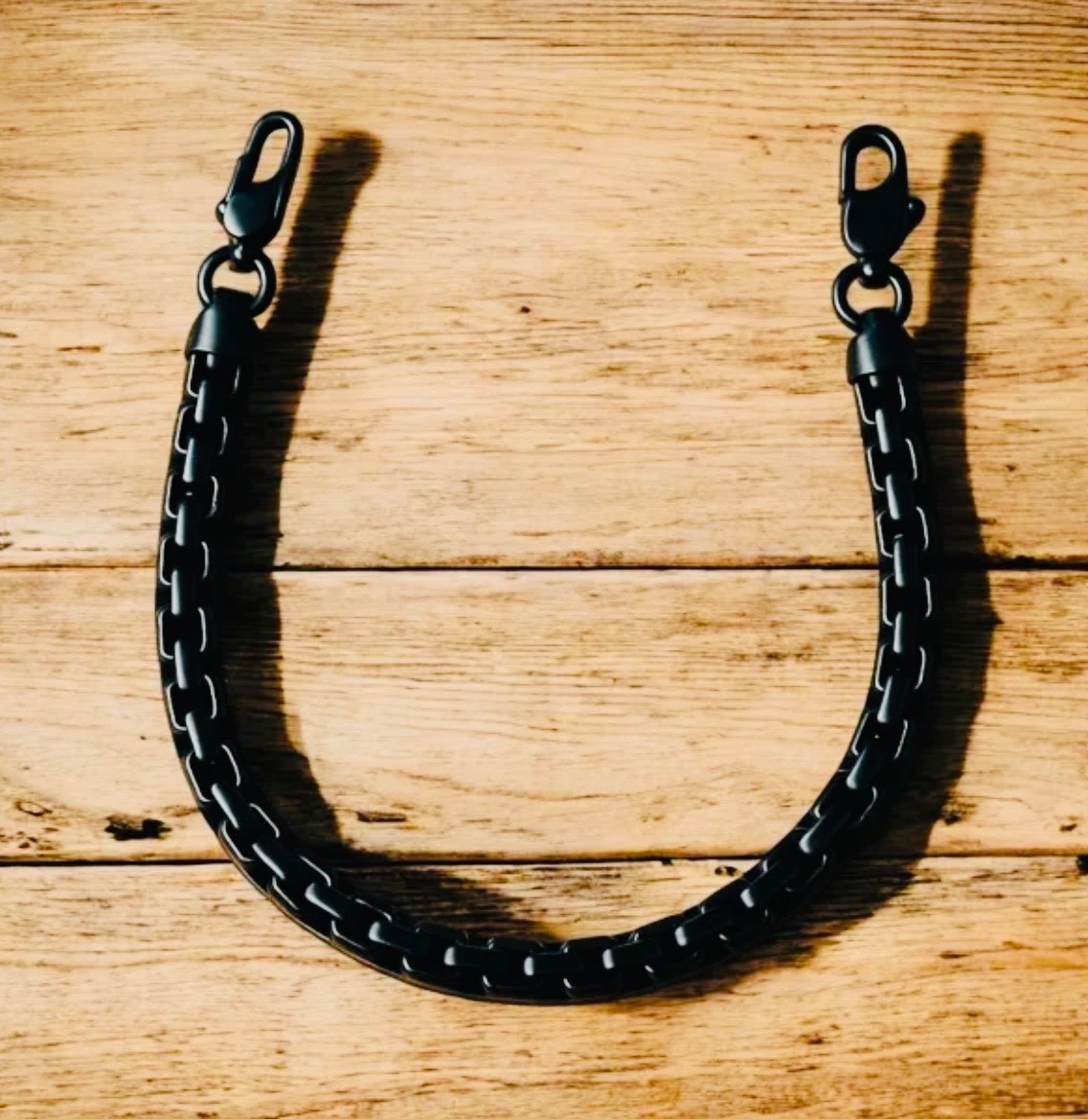 Bandmax Men’s Black Stainless Steel Chain Link Bracelet Lobster Clasp NWOT