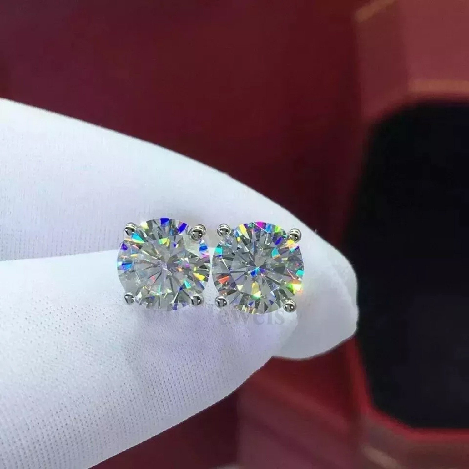 3.60 Ct Certified Lab Grown White Diamond Solitaire Studs 925 Sterling Silver