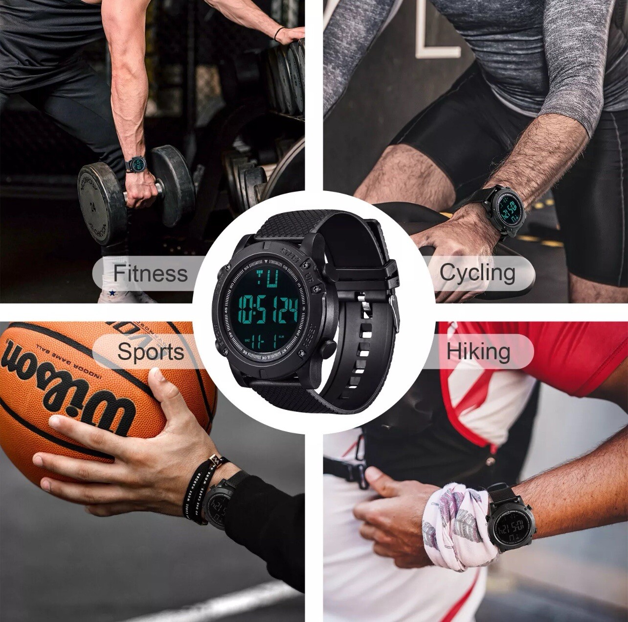 Men Waterproof Digital Sports Watch Military Tactical LED Backlight Wristwatch