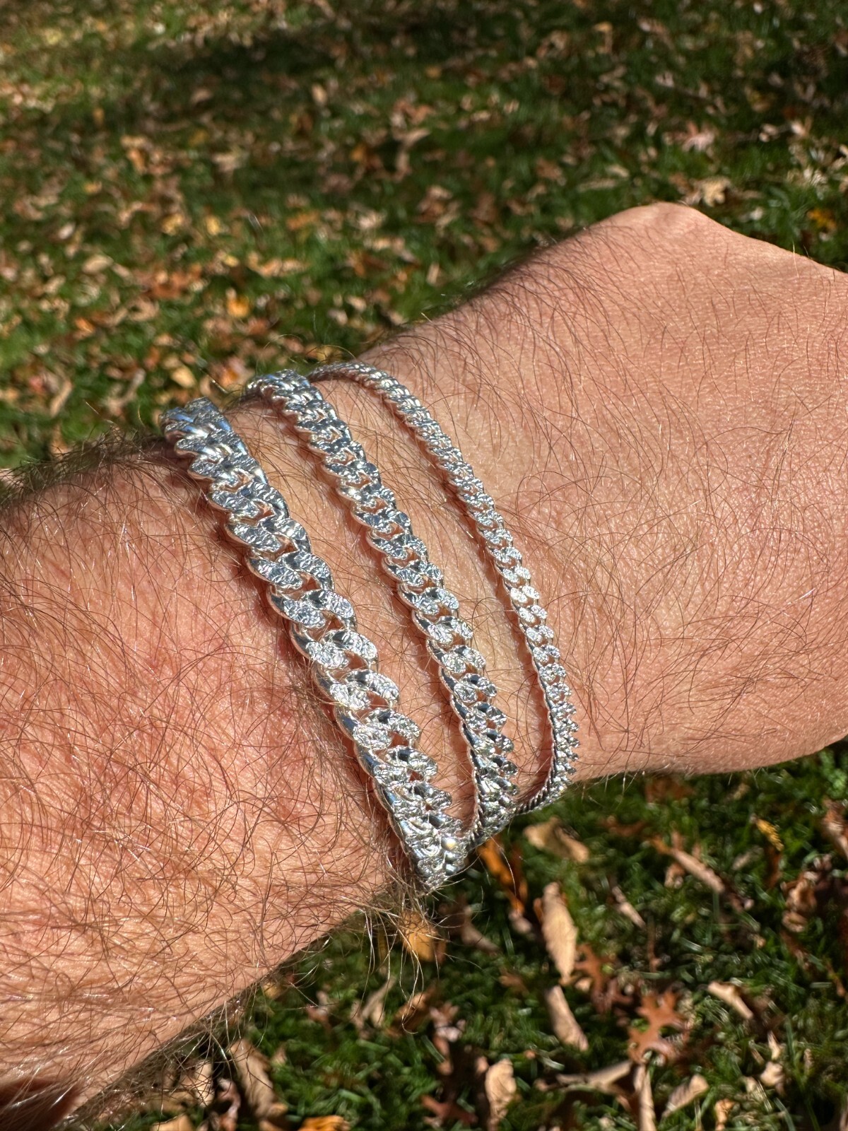 Miami Cuban Chain Diamond Cut Real 925 Sterling Silver Bracelet Necklace 3-7mm