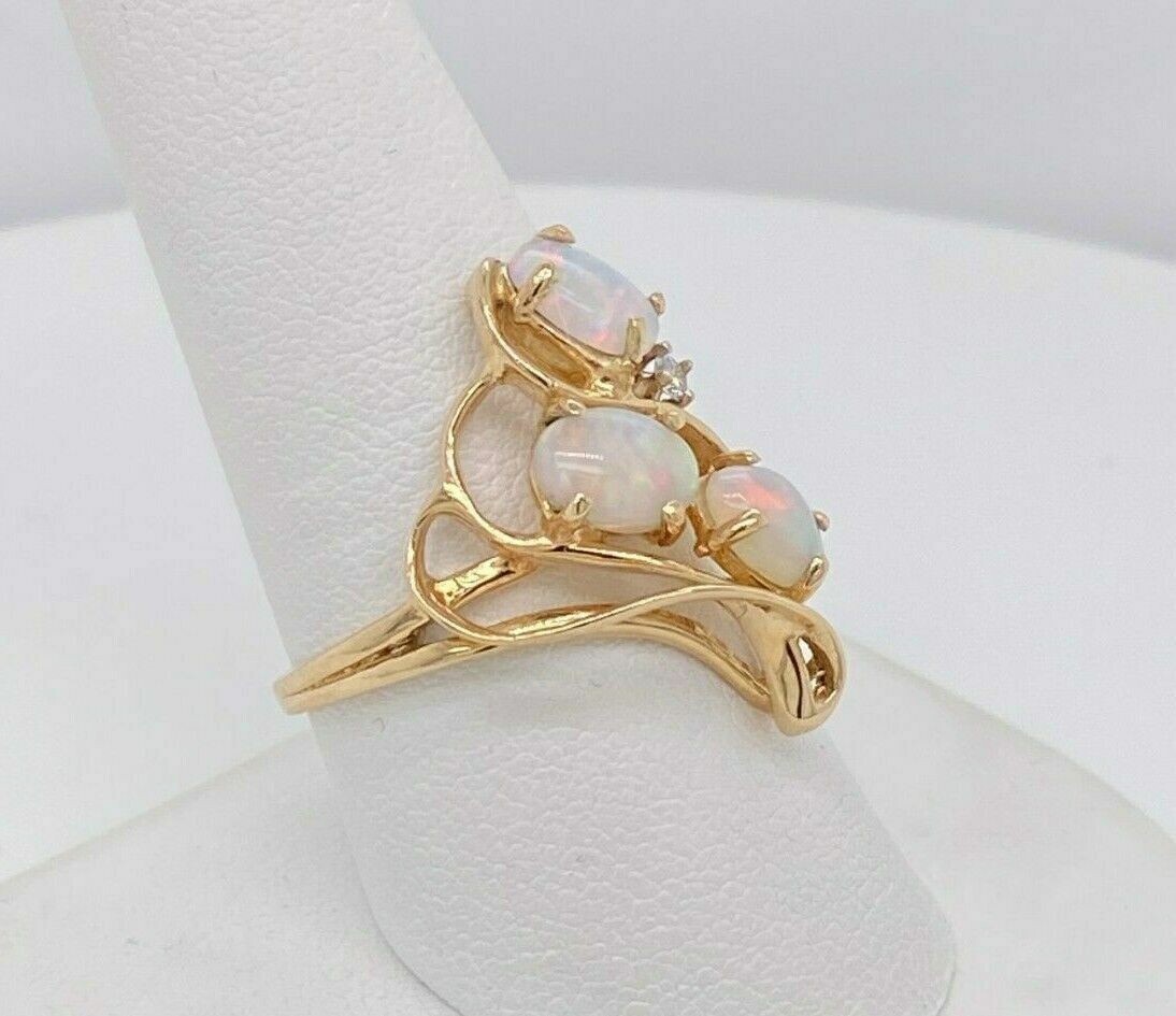 Oval Cut Simulated Fire Opal Gorgeous Wedding Band Ring 14K Yellow Gold Plated