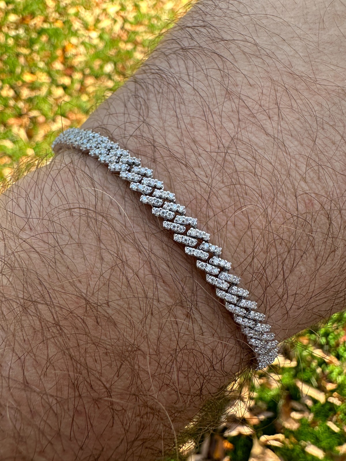 MOISSANITE Real Mini 5mm Micro Miami Cuban Link Prong Bracelet Iced 925 Silver
