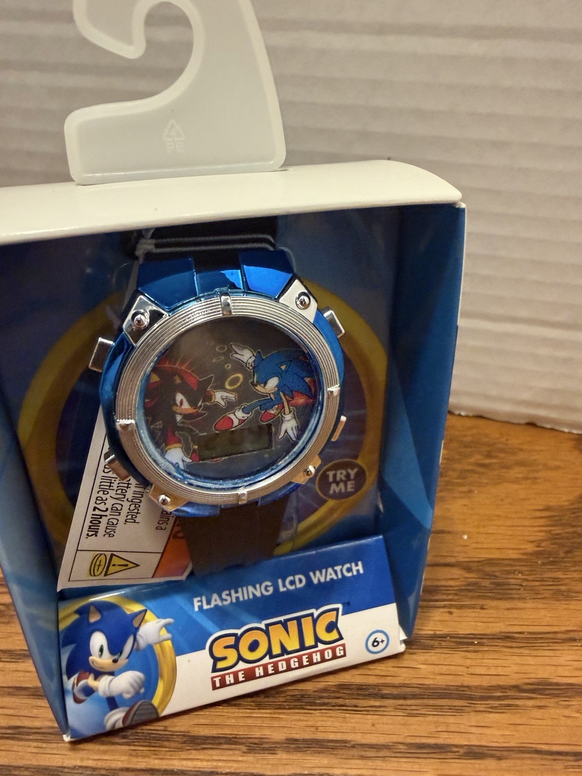 SEGA Sonic The Hedgehog Kids Digital LCD Quartz Watch Black Band w/ Box