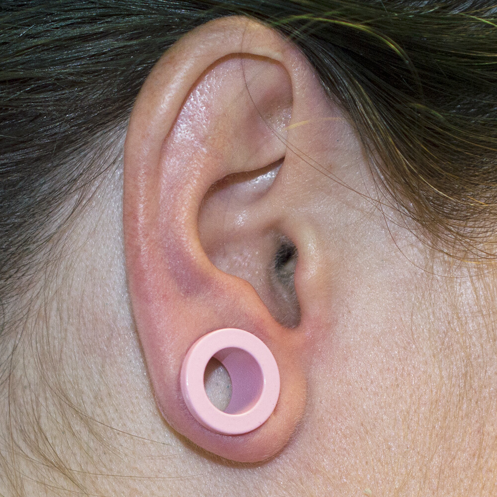 Plugs Matte Pastel Pink Screw Fit with Cubic Zirconias – Sold as a Pair Surgical