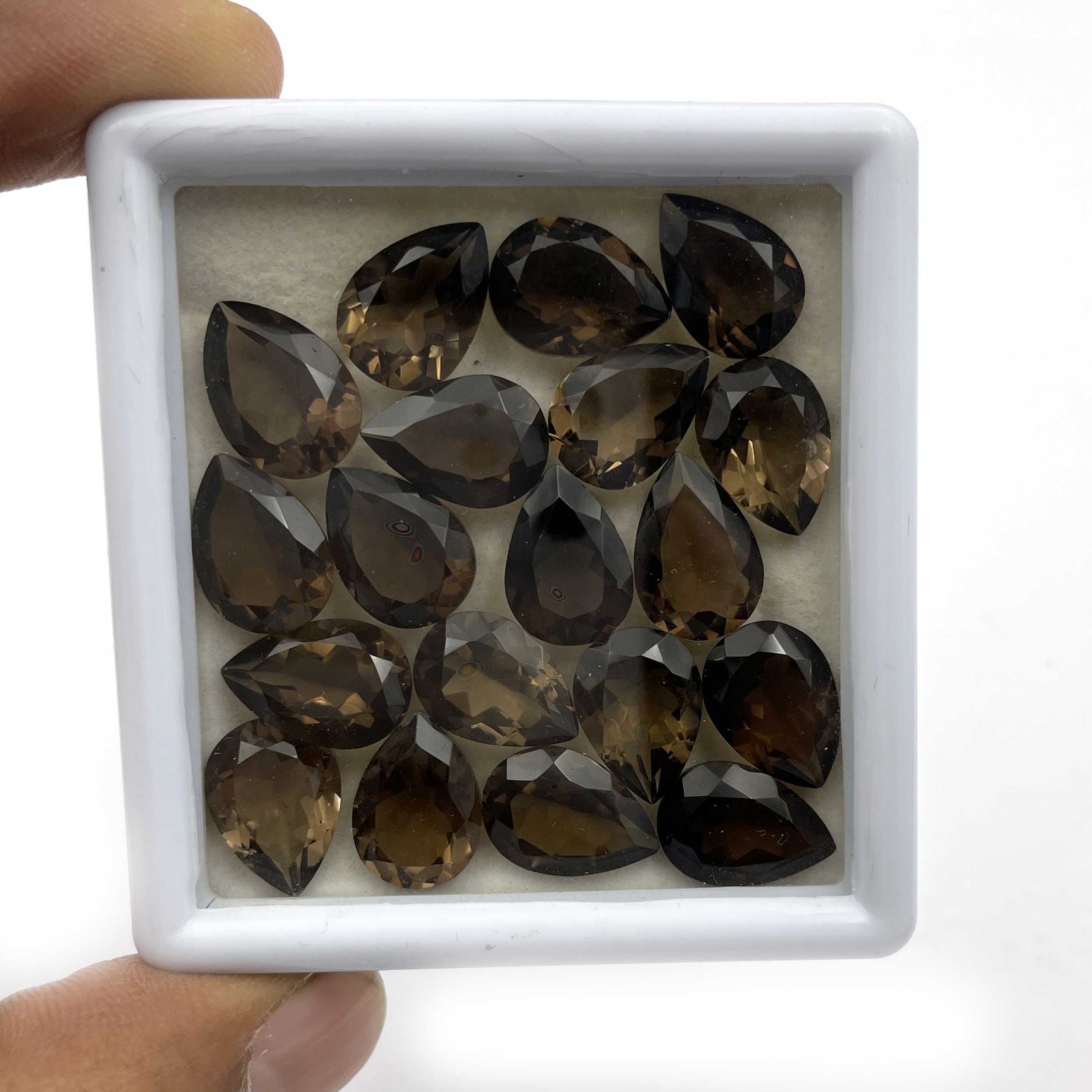 Natural Smoky Quartz Pear Cut Loose Stone 10*14 MM 103 CT 24 Pcs