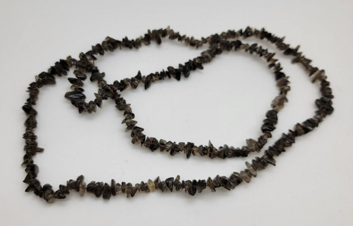 Smoky Quartz Chip Bead Strands about 32” long
