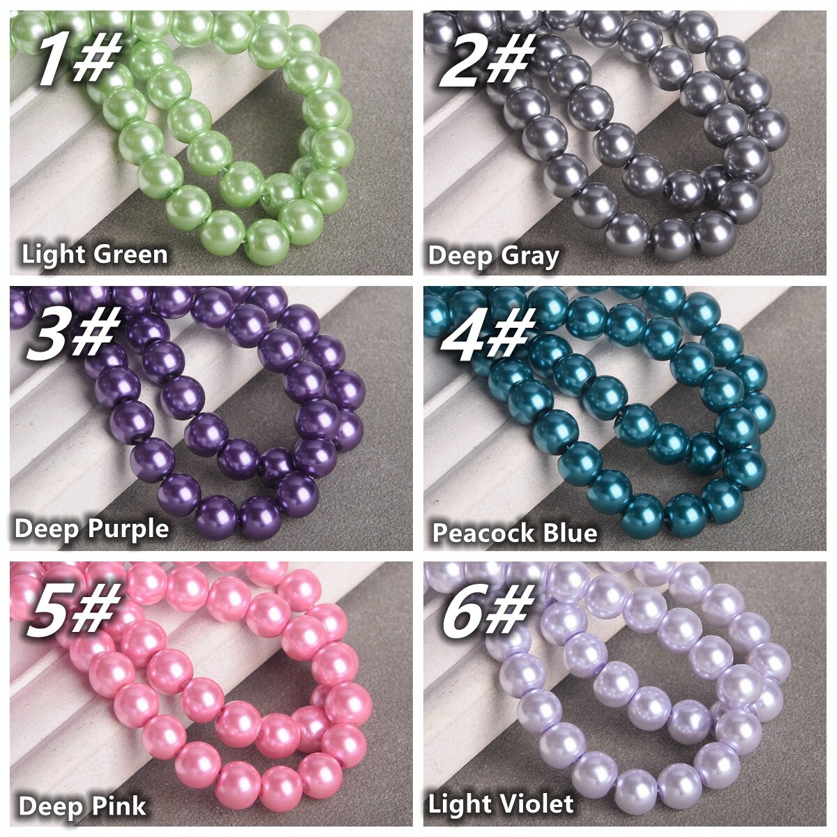 Pearl Glass Round Loose Beads 4mm/6mm/8mm/10mm/12mm/14mm/16mm for Jewelry Making