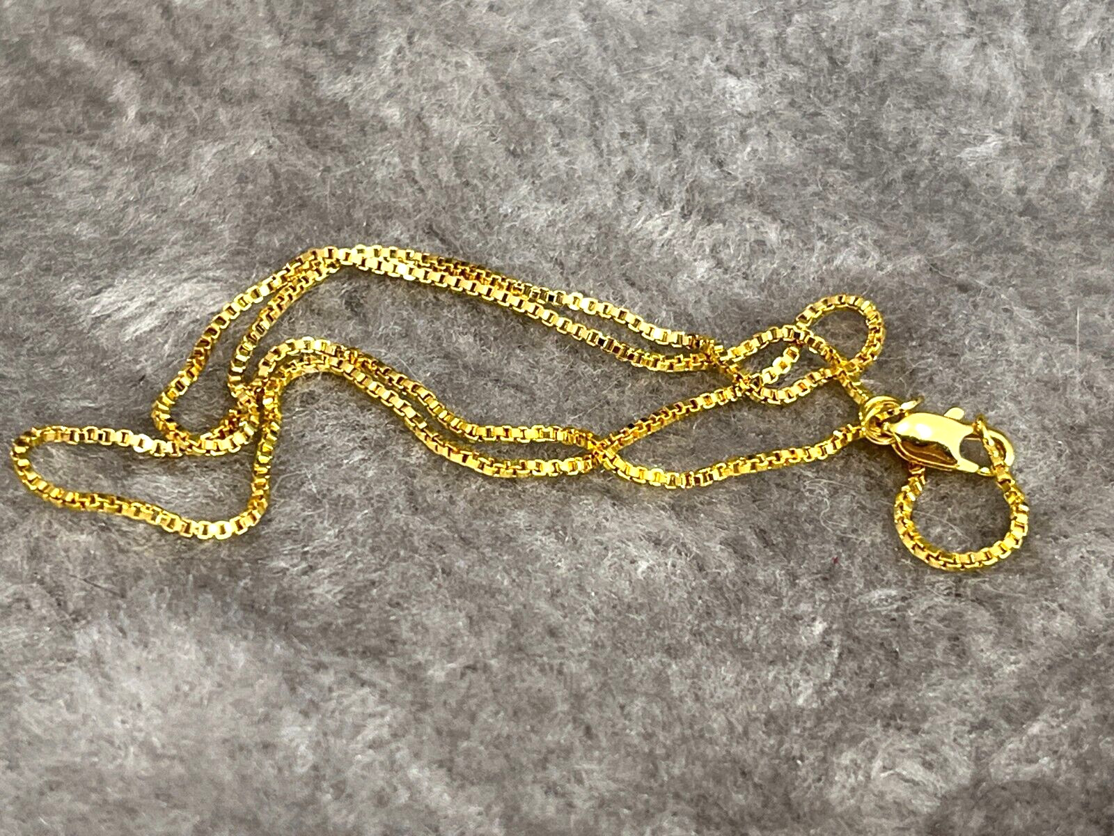 SHARP!! STAMPED 18K GOLD FILLED 1.6mm BOX CHAIN 22″ LONG FITS PENDANT NECKLACE