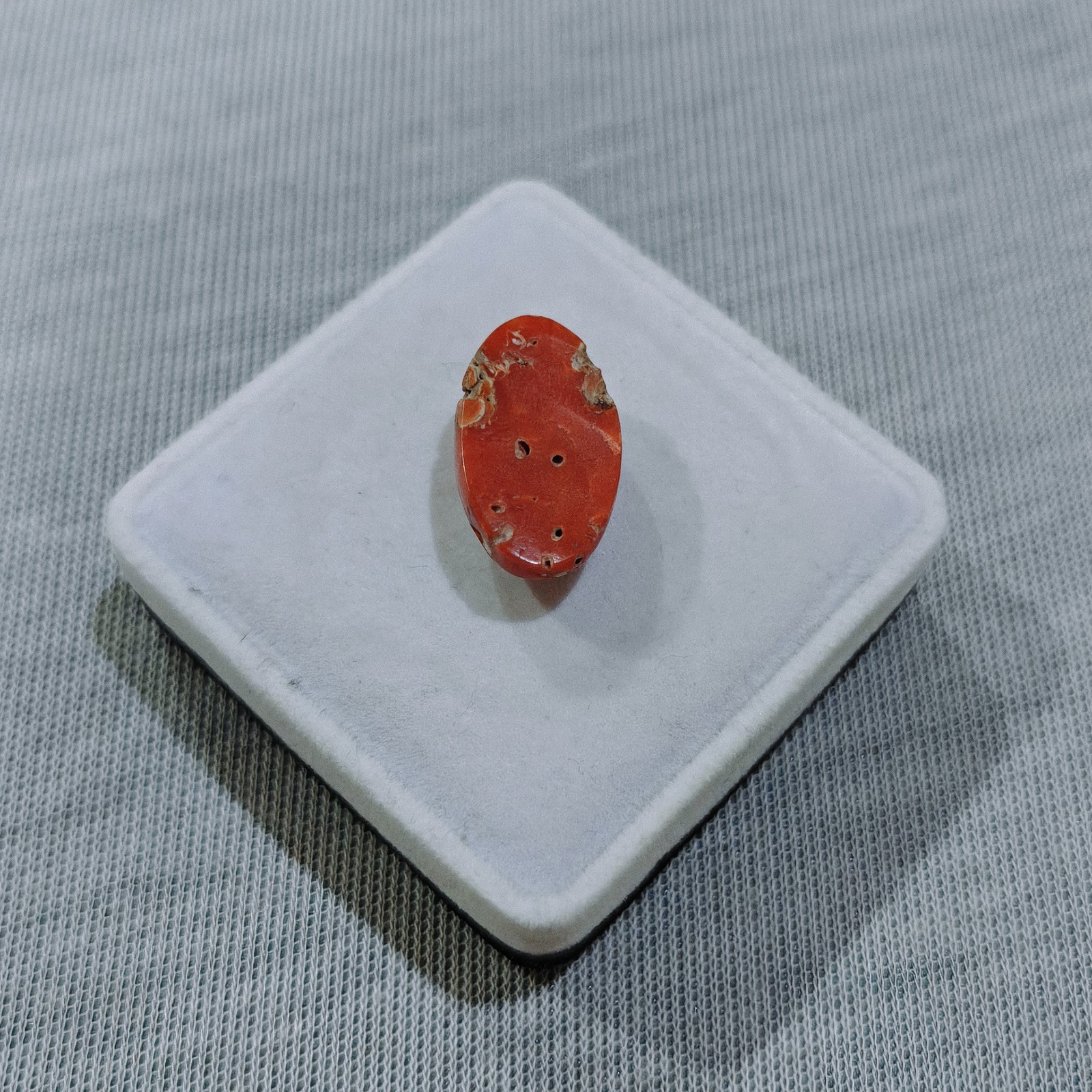 Vintage Natural Italian Coral Oval Cabochon Loose Gemstone Jewelry Making Stone