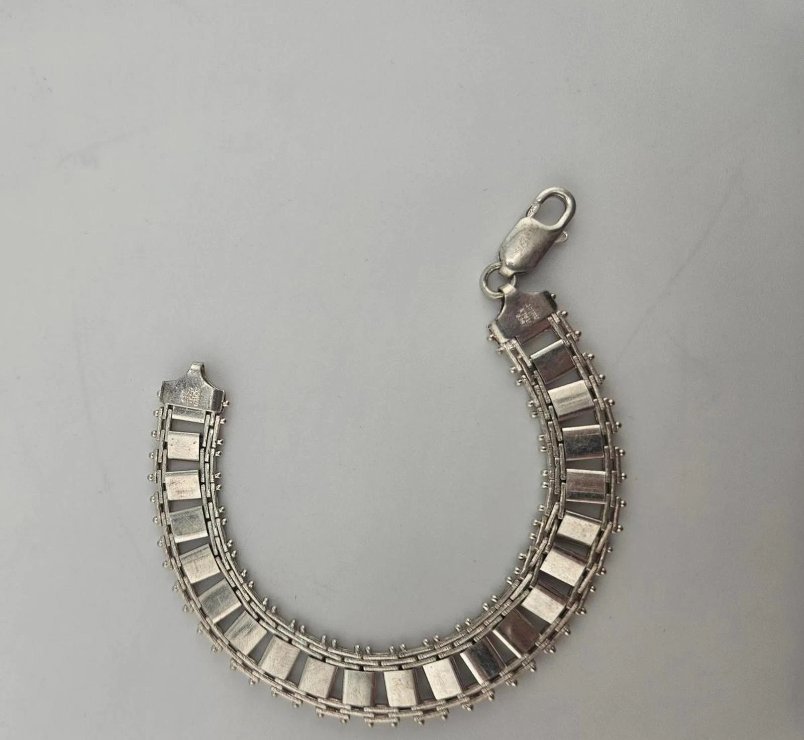 Solid Sterling Silver Unique Ladder Railroad Track Custom 7″ Bracelet