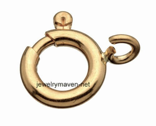 5mm STANDARD WEIGHT 14k Solid Yellow Gold Spring Ring Clasp OPEN Jump USA