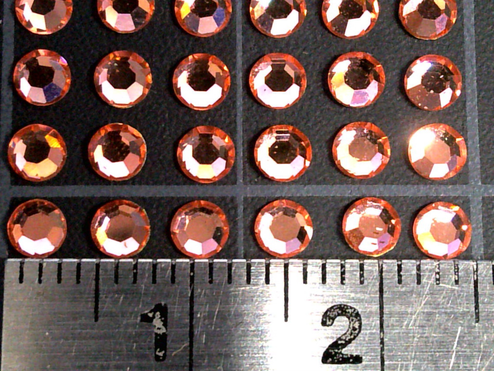 Lot of (24) Pink Uranium Glass Foil Backed Flat Back New Old Stock Rhinestones