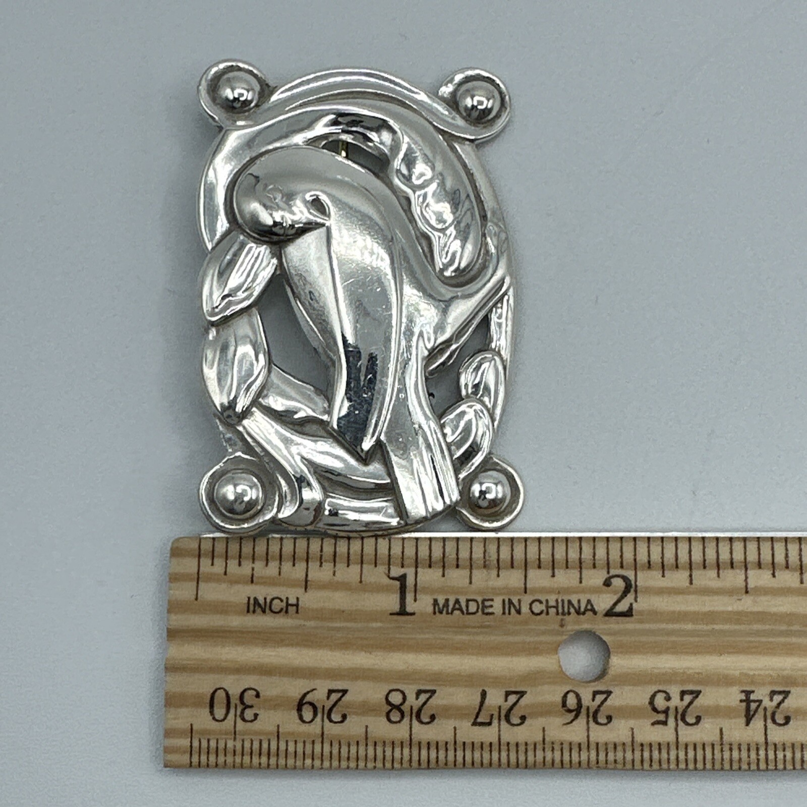 Vintage Coro Norseland Sterling Silver Large Dove Pin Brooch #364