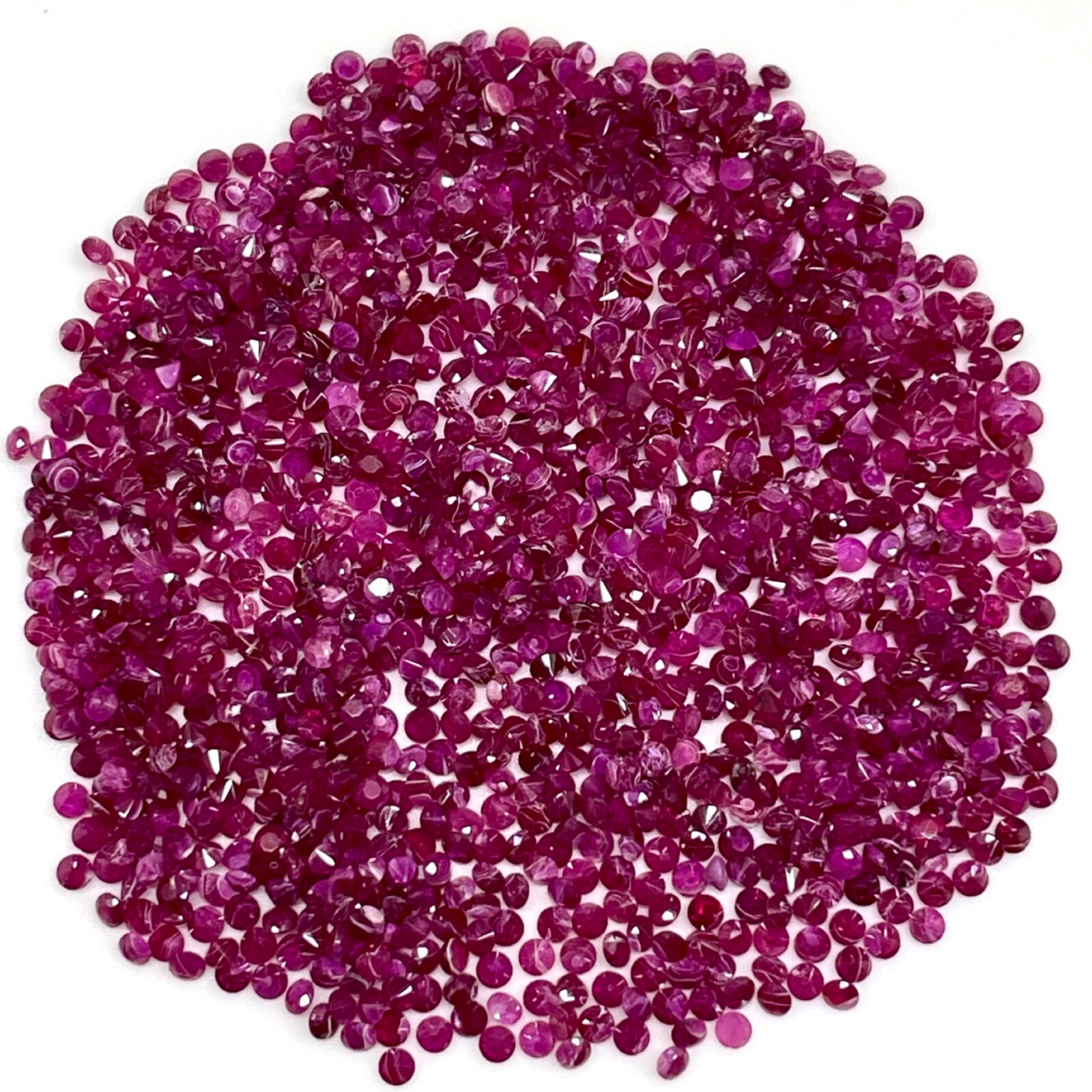 100 Pcs Natural Ruby 1.4mm Round Cut Rich Red Loose Gemstones Wholesale Lot