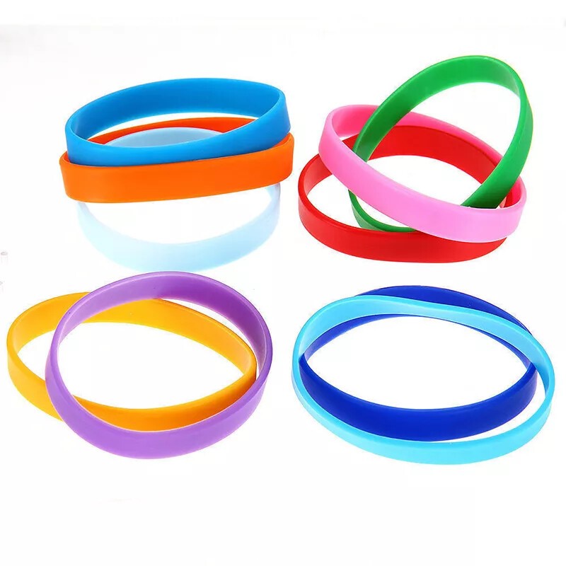 Silicone Rubber Sports Bracelet Wrist Band Fashion Simple Bangle Gift 12 Color