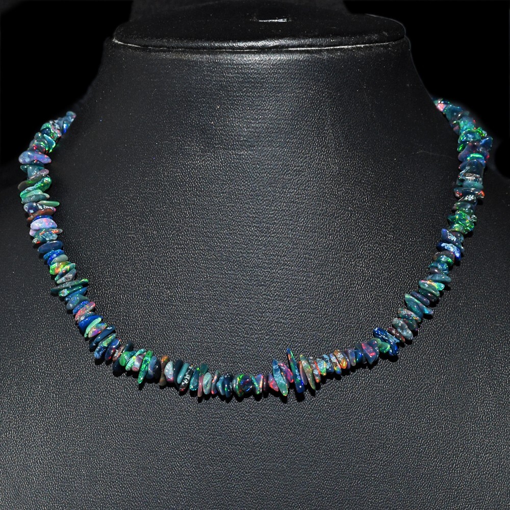 Wonderful Striking Black Ethiopian Opal 750.00 Cts Beaded Necklace VK 13 E593