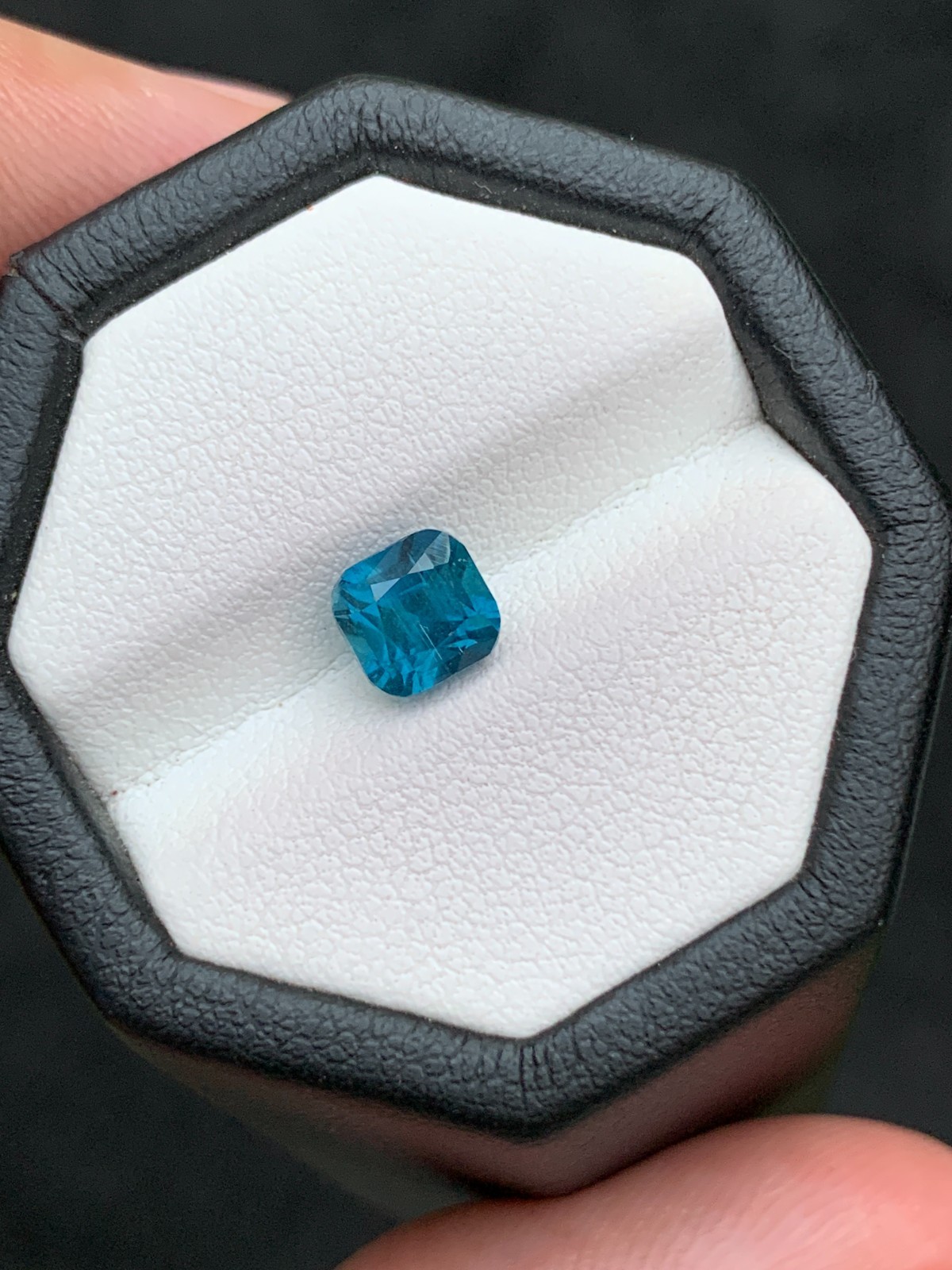 1.32 Ct Natural Untreated Ink Blue Tourmaline Cushion Cut Afghan Loose Gemstone