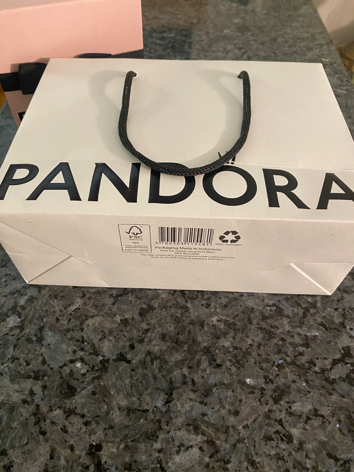 PANDORA Studded Chain Slider Bracelet 14K Gold Plated + 2 Charms + Box and Bag