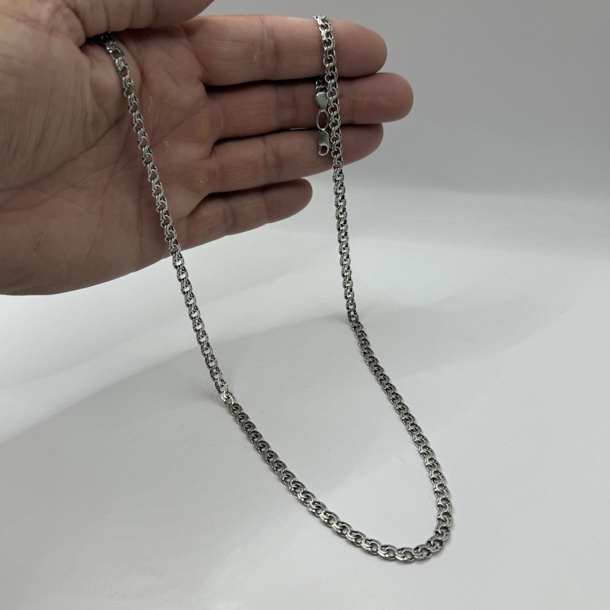 Vintage 925 Sterling Silver Chain Necklace Signed 65cm 21.6g Unisex Italy Gift