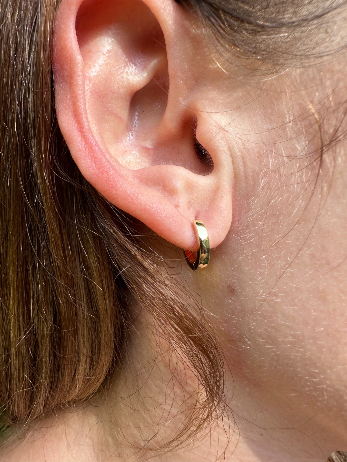 Real 14k Gold Vermeil 925 Silver Hoops Mens Ladies Small Huggie Earrings