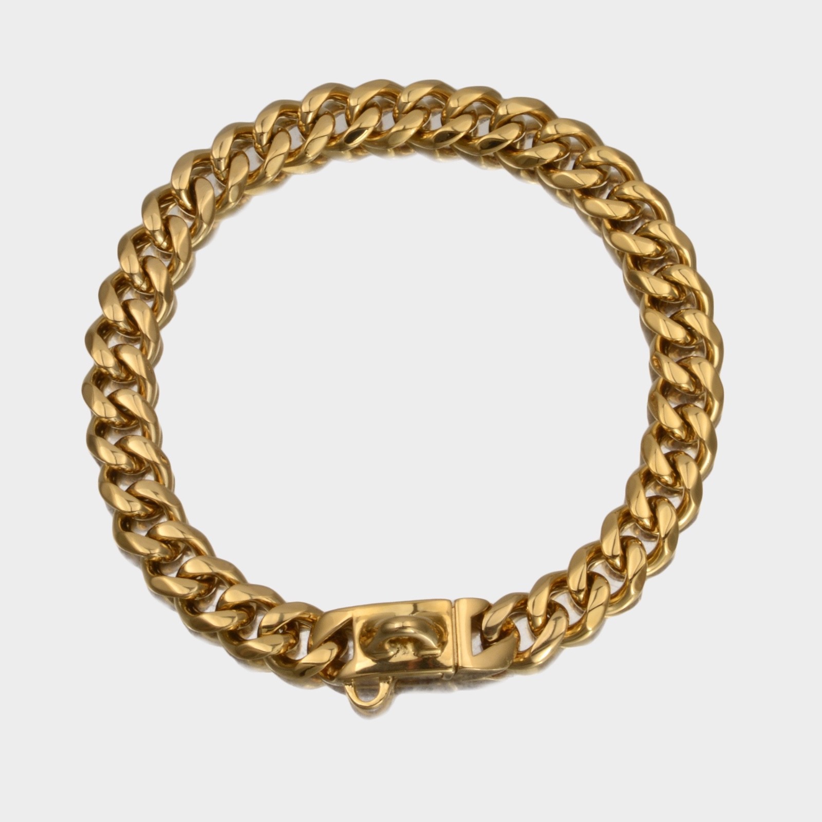 Upgraded Gold Stainless Steel Cuban Link Dog Chain Collar Necklace Luxury 10-26″