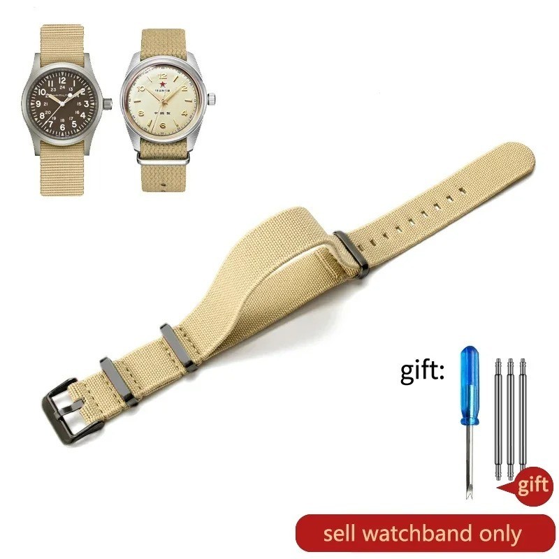 Premium Nylon Watch Strap Stitched Military Style Durable Adjustable Replacement