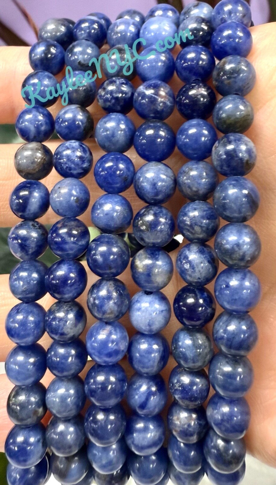 Wholesale Lot 6 Pcs Natural Sodalite 6mm 7.5” Crystal Healing Stretch Bracelet