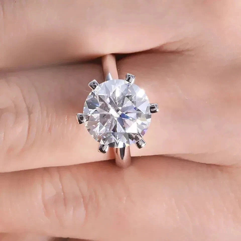 Certified RARE 3.50 ct VS1 Round Cut White Diamond AAA 14K White Gold Ring