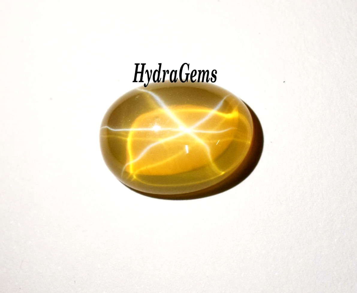 Natural Golden Yellow Star Sapphire 12Ct Cabochon 6Ray Asterism Rare Pukhraj Gem