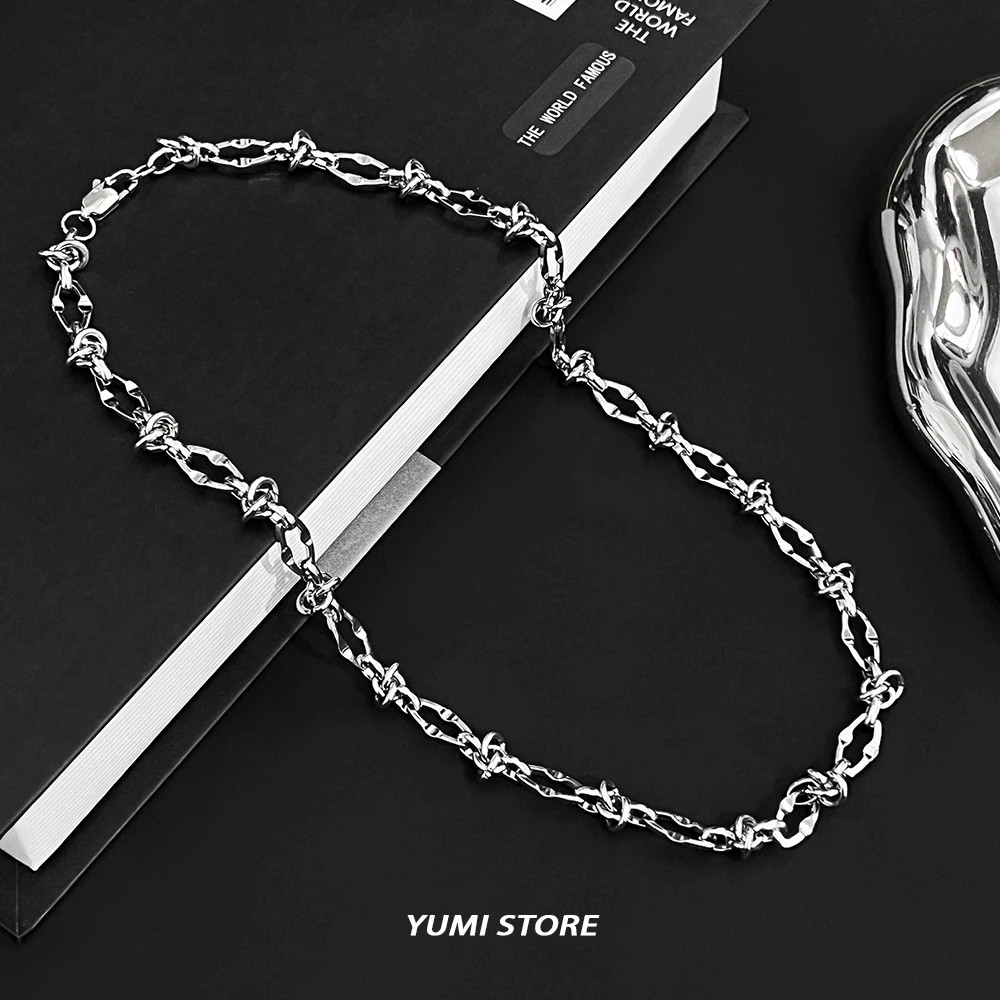 New Hip Hop Thorn Knot Necklace For Man Woman Non Fading Titanium Steel Clavicle