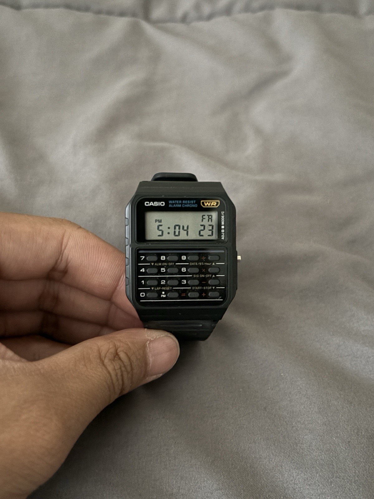 Casio CA-53W Calculator Alarm Chronograph Digital Quartz Black Resin Strap