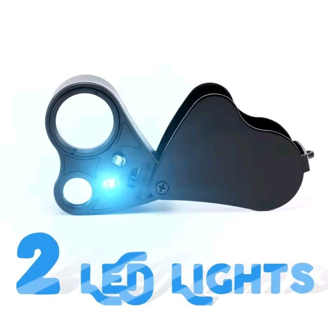 30X 60X LED Illuminated Jewelers Eye Loupe Foldable Magnifier Gold