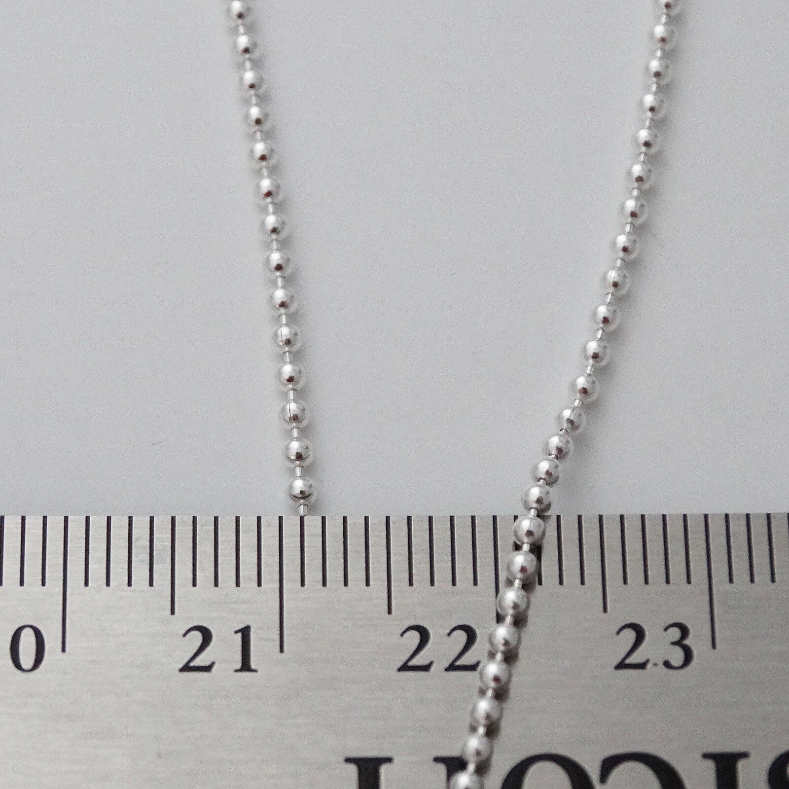 1.5mm Ball Bead Chain Necklace – 925 Sterling Silver – 16″ 18″ 20″ 22″ 24″ 30″