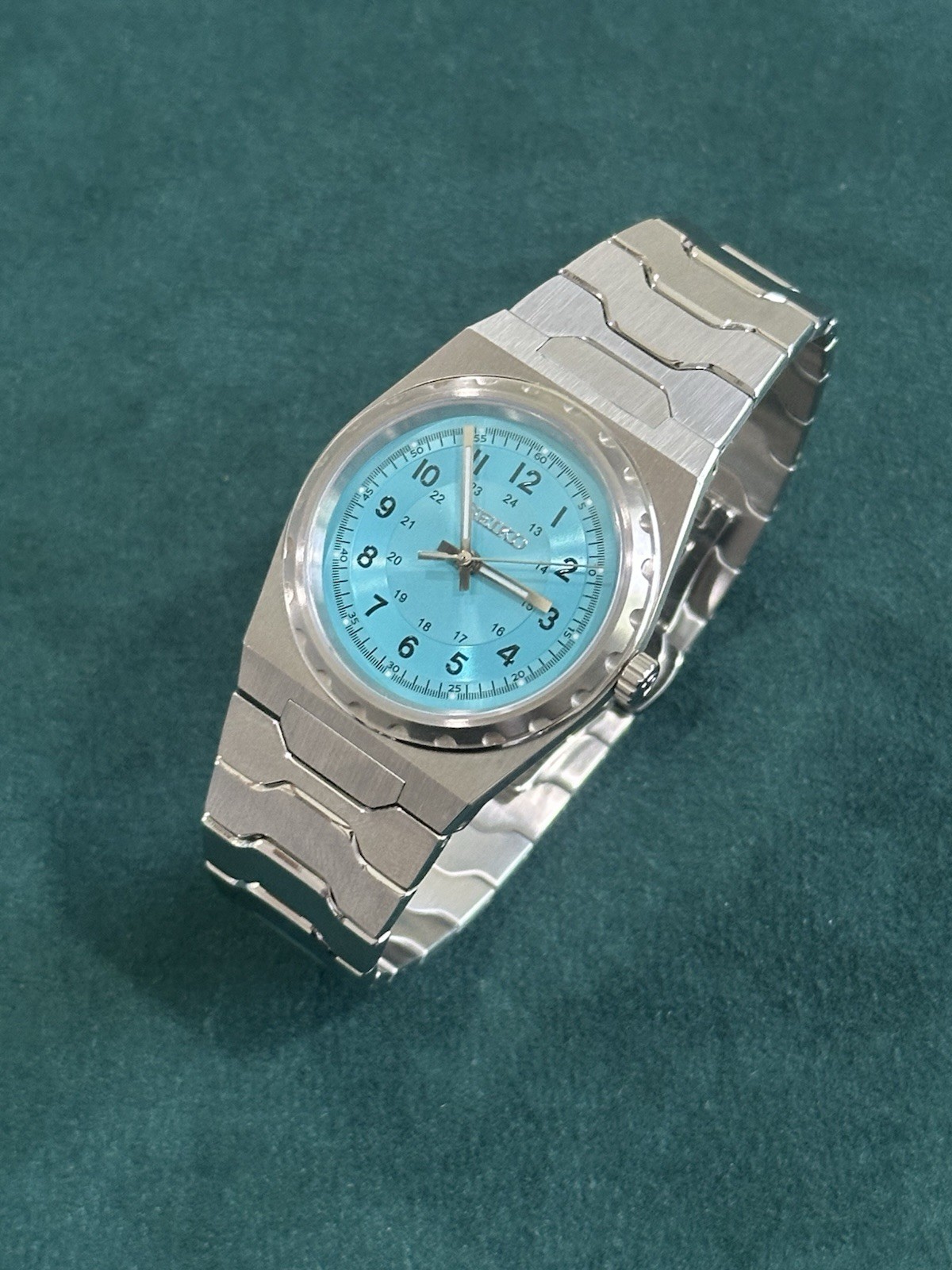 Custom VJ21 37mm Blue dial Dress Watch Ultra Thin 7mm
