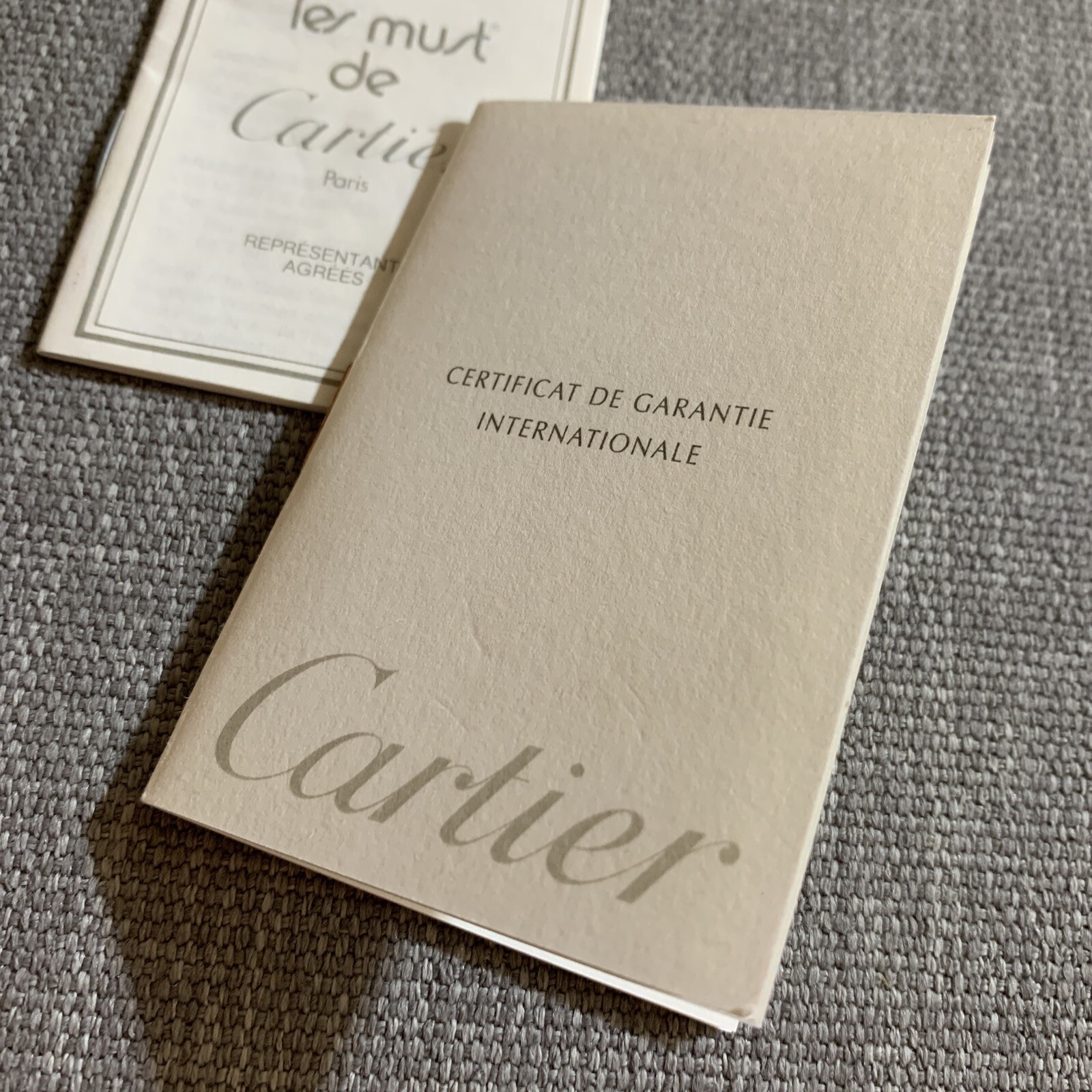 Cartier Watch All Styles Filled 1998 Certificate Warranty Booklet Leaflet Set