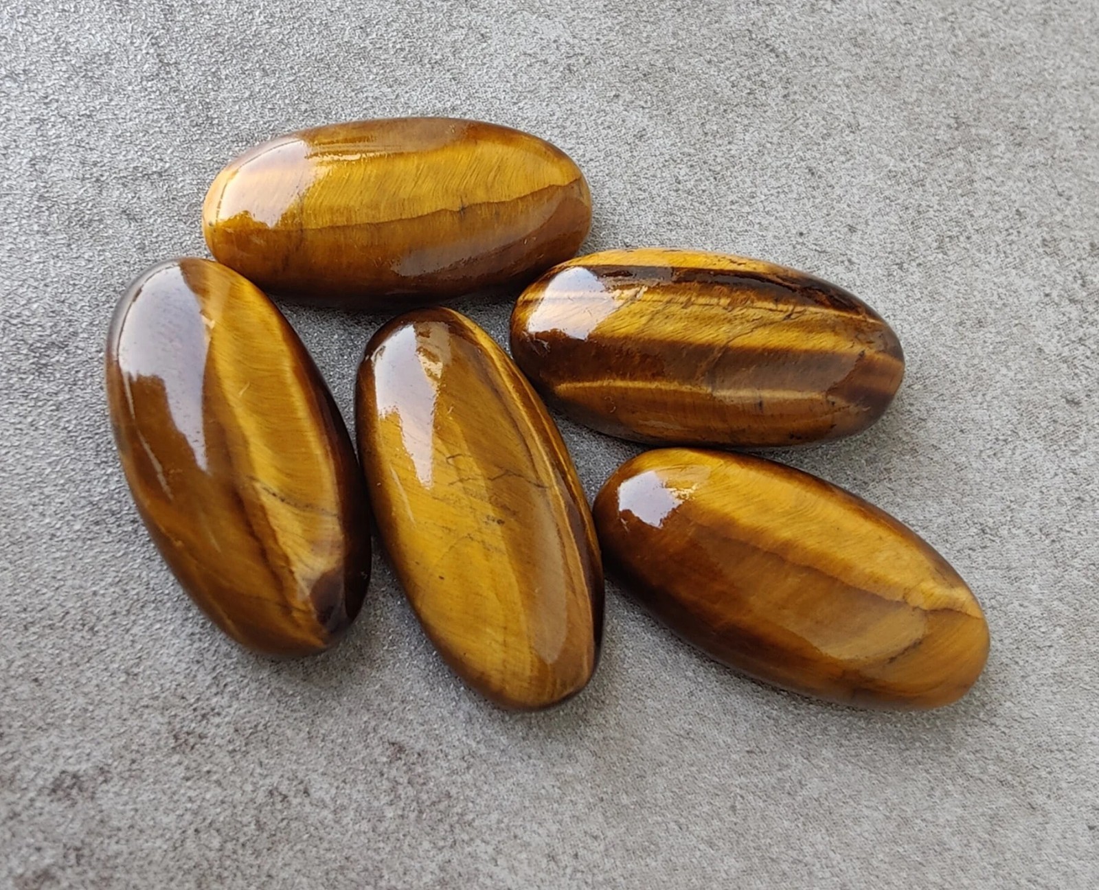 Natural Tiger Eye Long Oval Cabochon Calibrated Handmade Gemstone